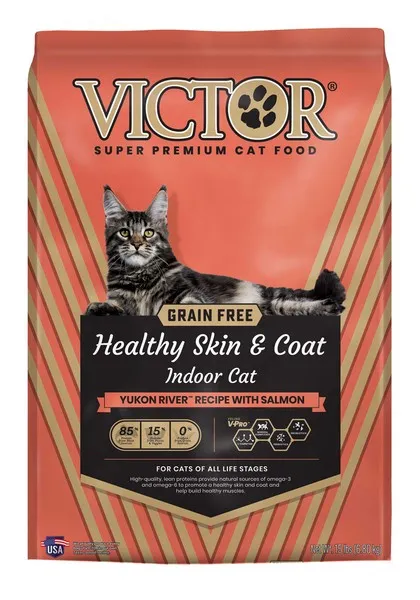 15 Lb Victor Grain Free Healthy Skin & Coat Indoor Cat - Food